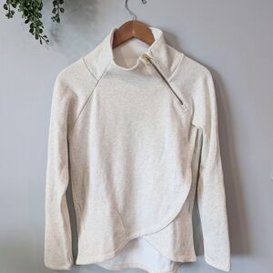 Athleta Cream Zip Sweater